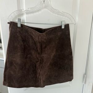 Brown suede mini skirt size 28. New with tags never worn